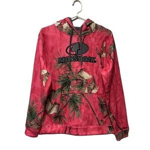 Mossy Oak Hooded Sweatshirt Pink Camoflauge Womens Medium Camo Utility‎ Outdoor